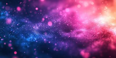Celestial colors blend in a vibrant cosmic scene with sparkling stars and swirling nebulas photo