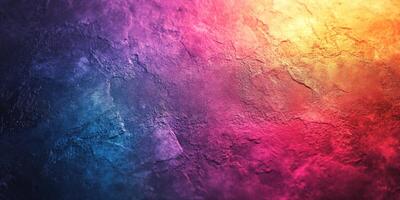 Colorful textured design showcasing vibrant hues of purple, pink, orange, and blue on a rough surface photo
