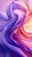 Colorful silk fabric flowing gracefully in soft curves and waves during a serene moment of artistic expression photo