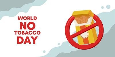 World No Tobacco Day. Banner template. Sign crossed out pack of cigarettes vector
