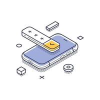 Modern isometric line art icon depicting personal data security and digital protection vector