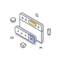 Icon representing data protection in isometric line art style for illustrative design elements vector