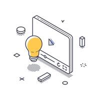 Explore innovative online education concepts with isometric icon design vector