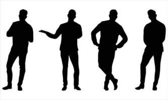 man silhouette Illustration.man stands on different poses vector