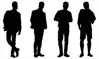 A man stands on different poses vector