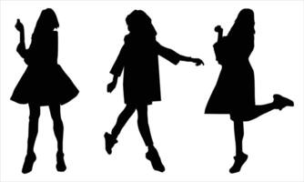 women silhouette Illustration. women silhouette stand on a row vector