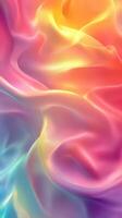 Colorful silk fabric waves create a mesmerizing abstract pattern in soft pastel hues photo