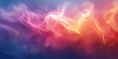 Vibrant abstract waves of color flow gracefully across a serene background at dusk photo