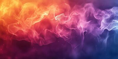 Vibrant abstract vapor waves in shades of orange, pink, and purple create a mesmerizing visual display at dusk photo