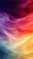 Colorful abstract waves blend together to create a vibrant background with gradients of purple, orange, and yellow hues photo