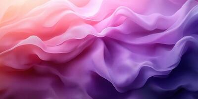 Colorful silk fabric gently flowing in soft waves under warm light photo