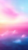 Beautiful sky view at sunset with pastel colors and fluffy clouds over a scenic horizon photo