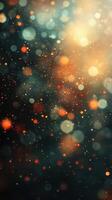 Colorful bokeh lights create a magical atmosphere in a dark setting during a festive evening celebration photo