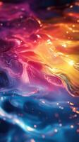 Colorful abstract fluid patterns creating a vibrant surface in a surreal artistic composition photo
