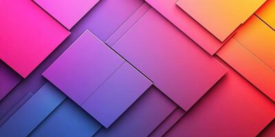 Colorful geometric shapes create an abstract design with vibrant hues of pink, purple, and orange photo