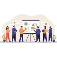 Startup Planning and Teamwork Meeting Illustration vector