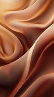Smooth golden silk drapes creating soft waves and textures in warm lighting photo