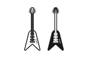 rock guitar icon line and flat design vector