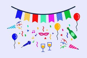 party elements design set vector