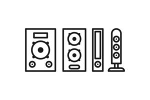 sound system icon line design set vector