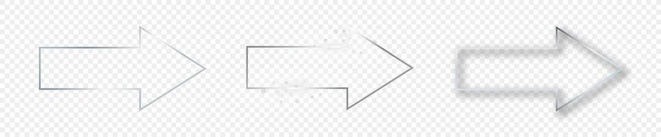 Silver arrow shape frame vector