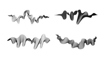 wavy stripes. Set of four abstract dark gradient wave lines on white background. illustration vector