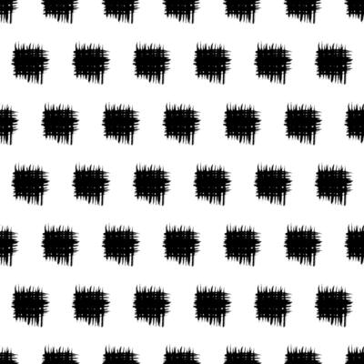 pattern with black brush stroke in square form on white background. illustration