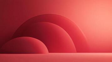 Smooth overlapping arcs in vibrant shades of red create a visually appealing abstract composition, ideal for modern and minimalist designs photo
