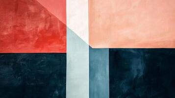 This striking minimalist artwork showcases geometric shapes in bold colors, creating a dynamic visual composition that inspires thought and evokes modern design. photo