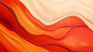 Smooth, undulating waves of red and orange hues create a dynamic and visually appealing abstract design photo