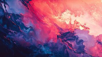 Abstract painting with vibrant colors blending together, creating a dynamic and visually rich artwork photo
