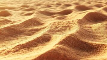 Golden sand dunes under a warm light, texture and shape showing nature's patterns. Minimalist desert scenic. Dunescape. photo