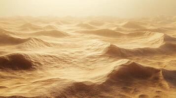 Endless sand dunes under a hazy sky, creating a desolate yet mesmerizing landscape of undulating textures and warm, earthy tones. photo
