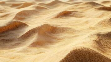 An expansive view of undulating dunes of golden sand under the open sky, capturing the textures of nature's art. photo