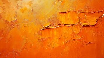 Abstract painting featuring textures with varying shades of orange, creating an eye-catching visual experience. Warm, vibrant, and dynamic. photo