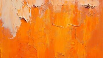 Textural abstract painting with bold, vibrant orange strokes and impasto textures. A warm and dynamic piece of art. photo