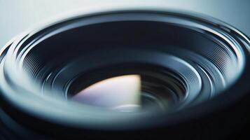 Abstract close-up captures the lens with intricate detail, revealing a unique perspective into its optical craftsmanship. photo