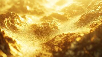 Close-up of golden, textured terrain. Sharp details and light play creates an abstract, mountainous landscape. Unique, textured surface. photo