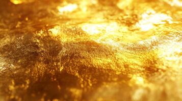 Luminous gold texture showcasing an abstract pattern with rich depth and shimmering highlights, creating a visually stunning effect. photo