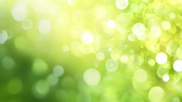 A vibrant backdrop showcases a soft gradient from deep greens to sunny yellows, overlaid with shimmering bokeh light effect. photo