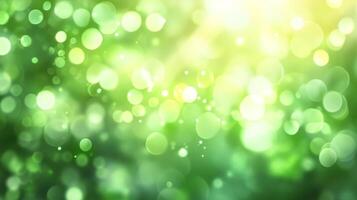 Green and yellow bokeh lights create a calming and serene abstract background, perfect for adding a touch of nature-inspired tranquility. photo