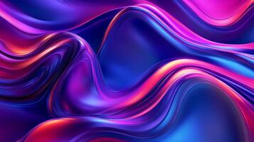 Abstract, flowing waves of color. Deep blues blend seamlessly with vibrant pinks, creating a mesmerizing and fluid visual experience. photo