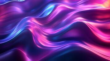 Abstract waves in vibrant neon colors. Mesmerizing patterns of flowing light, creating a dynamic and modern visual experience. photo