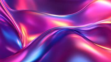 Fluid surface with shimmering, iridescent colors, creating a mesmerizing and modern aesthetic. Smooth and flowing gradients are captivating. photo