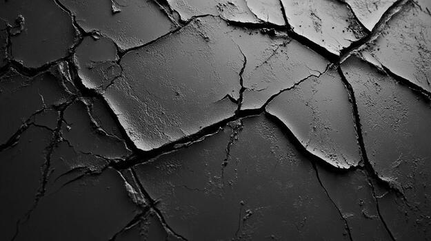 monocromo texturizado material con grietas creando un visualmente maravilloso modelo de oscuridad y reflejos. foto