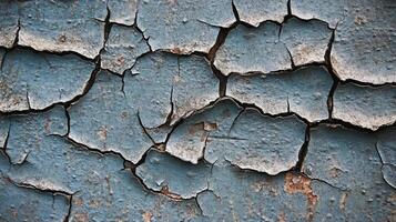 Peeling paint creates an intriguing weathered texture, revealing layers of color and history on a worn surface, capturing decay and age. photo