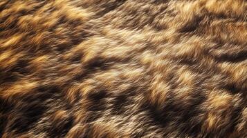Detailed close-up showing textures, shadows, and fine strands of fur. The color palette is centered around warm browns and subtle gold tones. photo