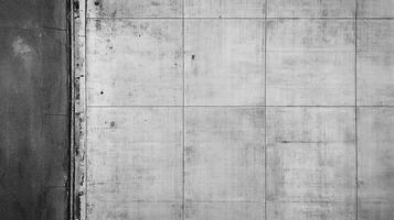Monochromatic concrete squares with an asphalt boundary. A contrast between textures, lines, and industrial materials showcased in this image. photo