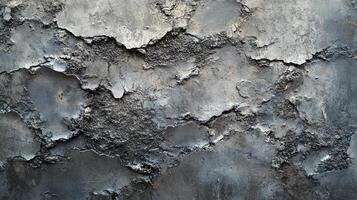 Weathered surface with cracked and peeling texture reveals layers of age and decay, creating an abstract visual narrative. photo