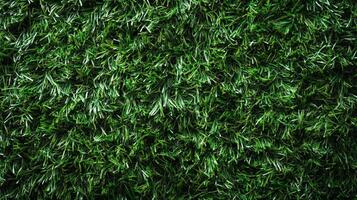 Lush green synthetic lawn creating a texture of manicured foliage, perfect for various applications where natural grass may not be viable. photo